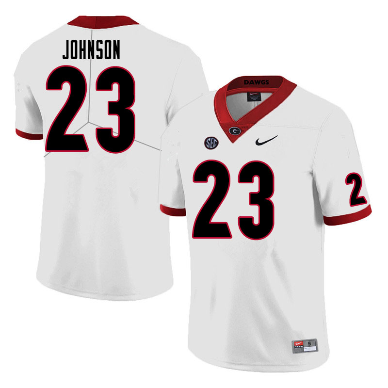 Men #23 Jaylen Johnson Georgia Bulldogs College Football Jerseys Sale-White